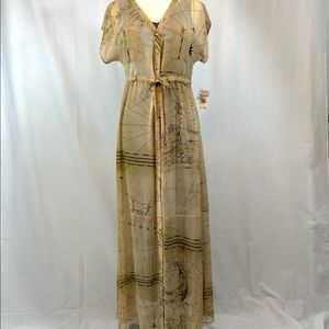 RACHEL Rachel Roy 2PC Map Print Maxi Dress